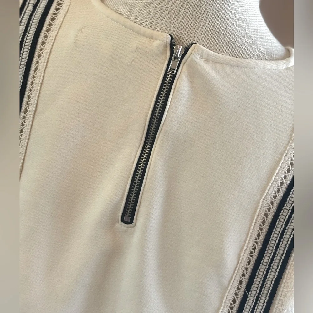 Eri + Ali Anthropologie Striped Top. Women’s Sz-S Black Cream Textured EUC
